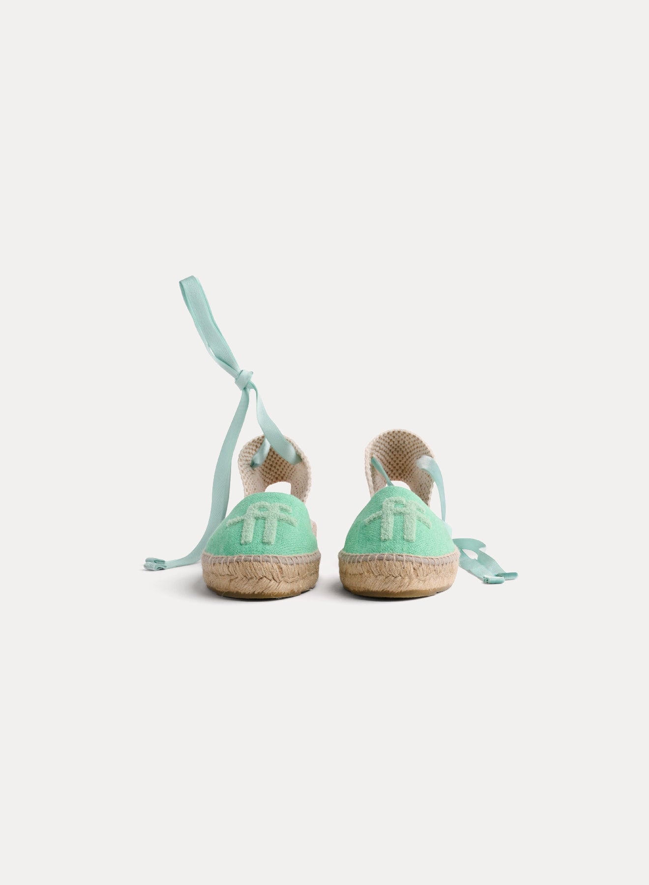 Espadrilles avec logo en lin - Mint