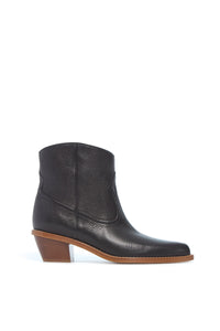 Black / Bottes à talons Leduc en cuir - Black