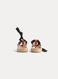 Sandales tongs avec lacets en corde - Nero
