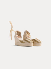 Espadrilles avec semelle compensée 100 - Gold