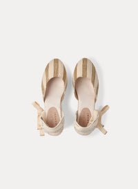 Espadrilles avec semelle compensée 100 - Gold