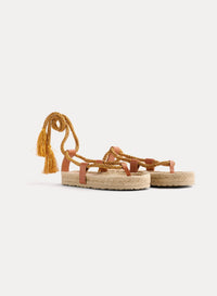 Sandales tongs avec lacets en corde - Oro