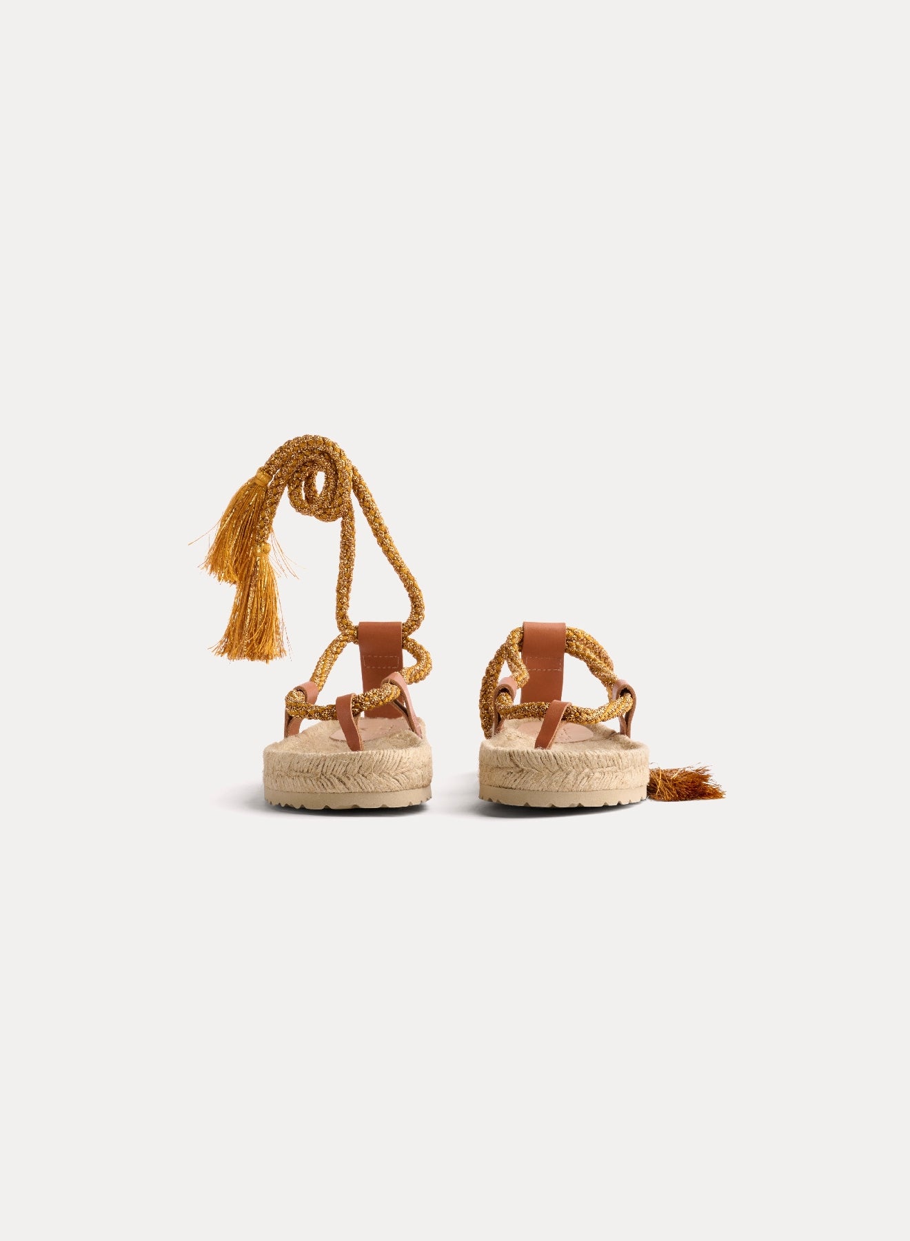 Sandales tongs avec lacets en corde - Oro