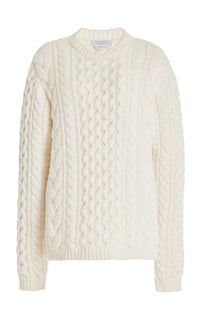 Ivory / Pull col rond Geoffrey en cachemire - Ivory