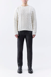 Ivory / Pull col rond Geoffrey en cachemire - Ivory