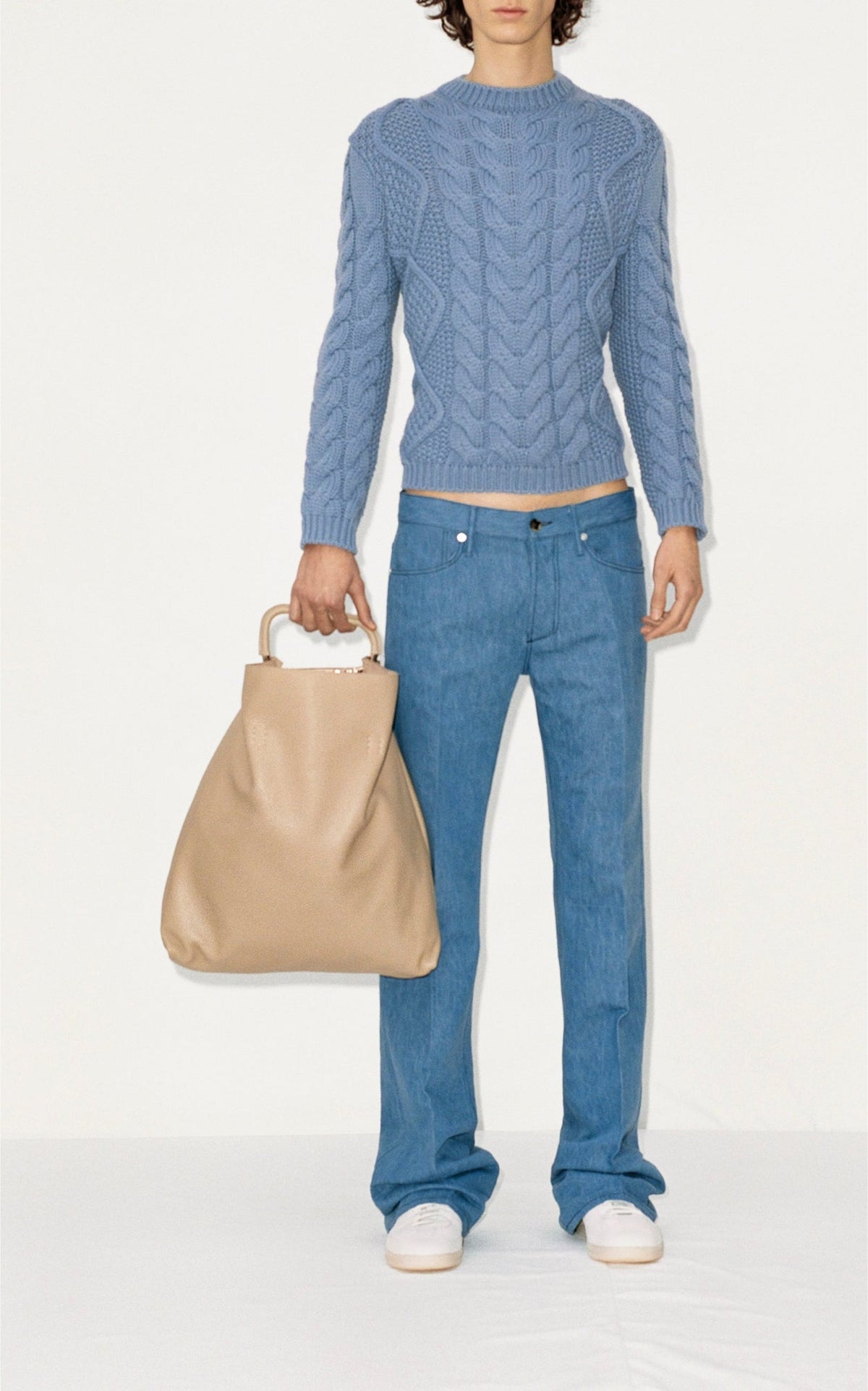 Geoffrey Crew en denim bleu clair 2/28 cachemire fil