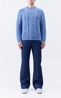 Geoffrey Crew en denim bleu clair 2/28 cachemire fil