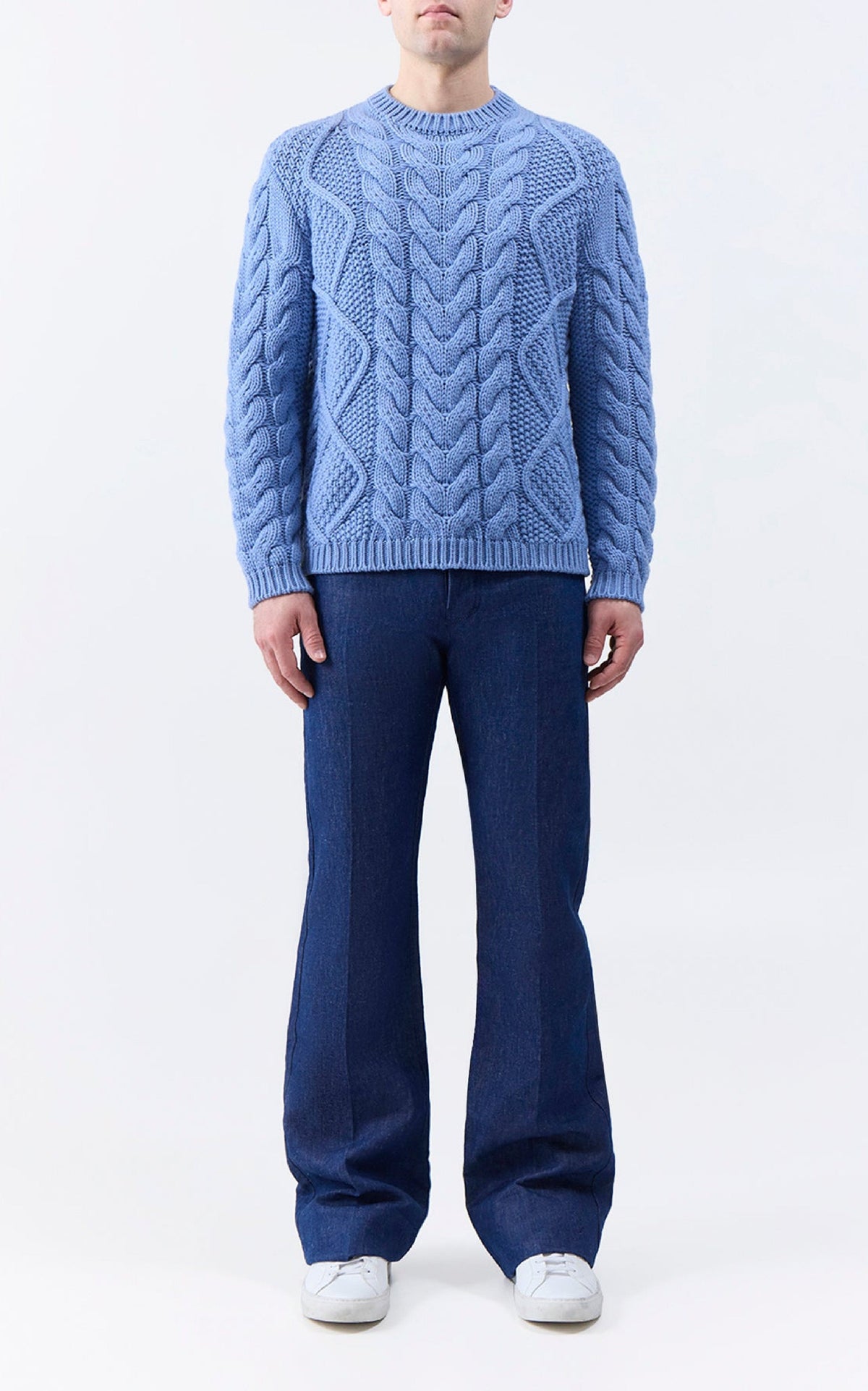 Geoffrey Crew en denim bleu clair 2/28 cachemire fil