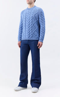 Geoffrey Crew en denim bleu clair 2/28 cachemire fil