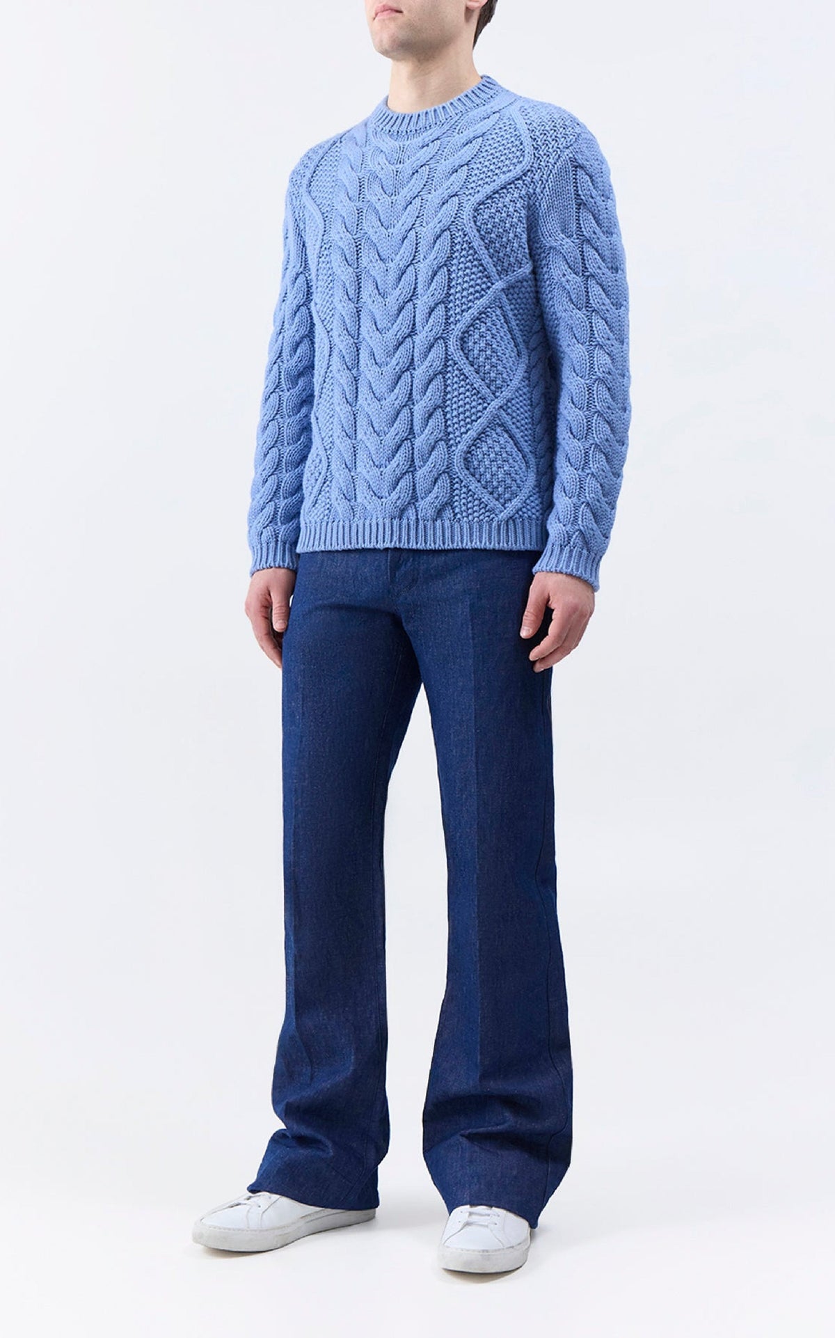 Geoffrey Crew en denim bleu clair 2/28 cachemire fil