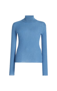 Light Blue Denim / Pull col roulé Peppe en cachemire - Light Blue Denim