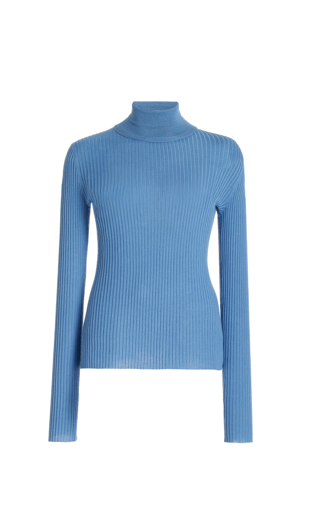 Peppe Turtle Neck en denim bleu clair jaipur cachemire soie fil