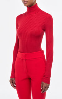 Scarlet Red / Pull à col roulé Peppe en cachemire et soie - Scarlet Red