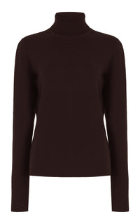 May Turtleneck en chocolat wanaka mérinos cachemire