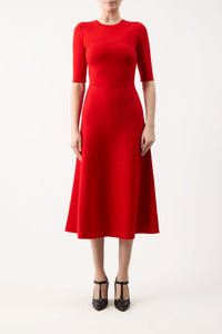 Scarlet Red / Robe Seymore en laine - Scarlet Red