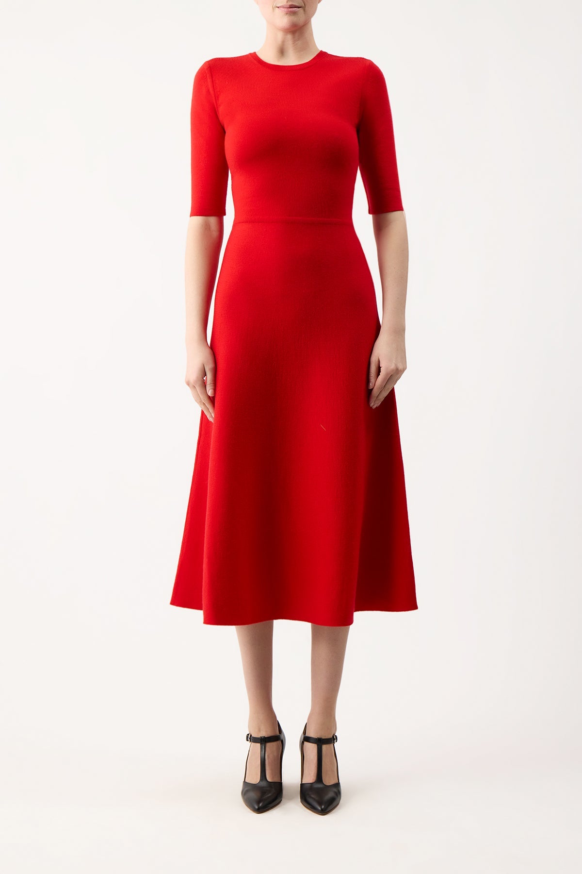 Scarlet Red / Robe Seymore en laine - Scarlet Red