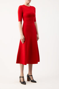 Scarlet Red / Robe Seymore en laine - Scarlet Red