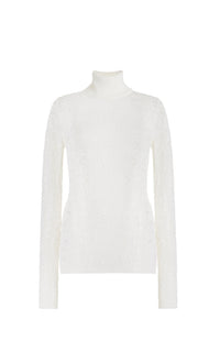 Meret Sweater en ivoire antilope mérinos fil