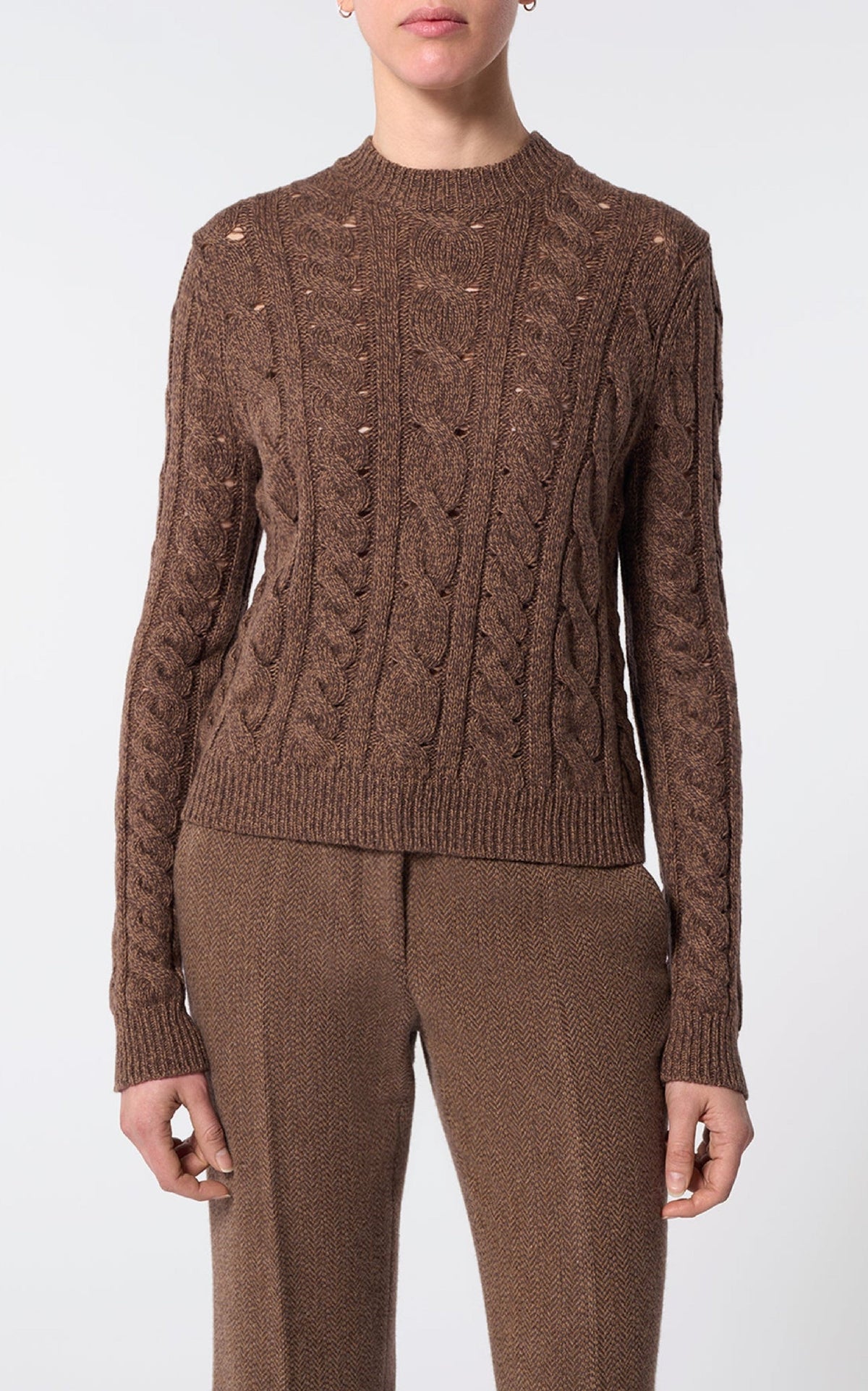 Chocolate Multi / Pull Anthea en cachemire - Chocolate Multi