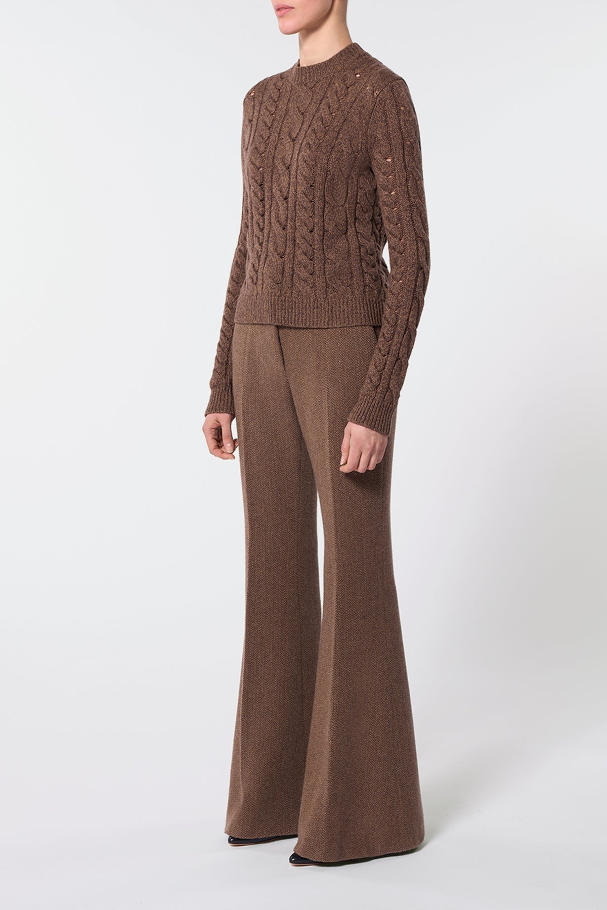 Chocolate Multi / Pull Anthea en cachemire - Chocolate Multi