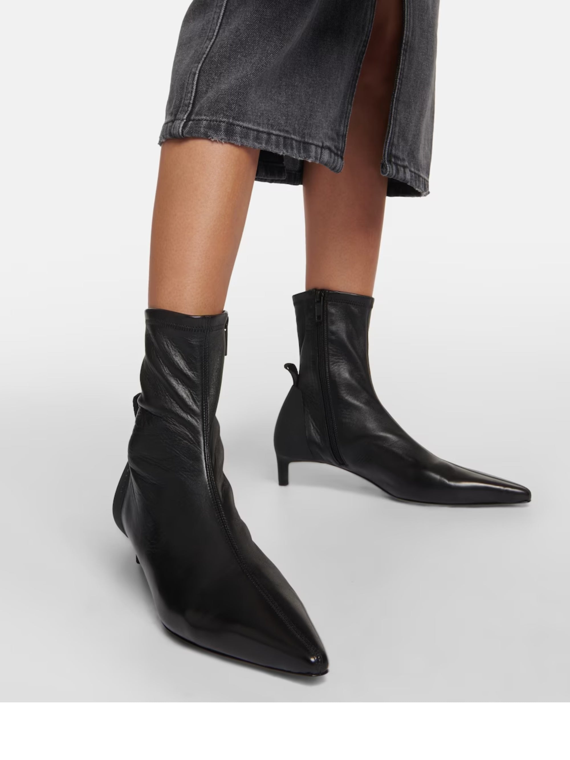 9pcs RELIQUAT 190€ / Bottines scuba en cuir stretch - Black