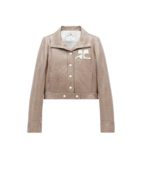 BROWN / WHITE Veste vinyle Réedition à carreaux