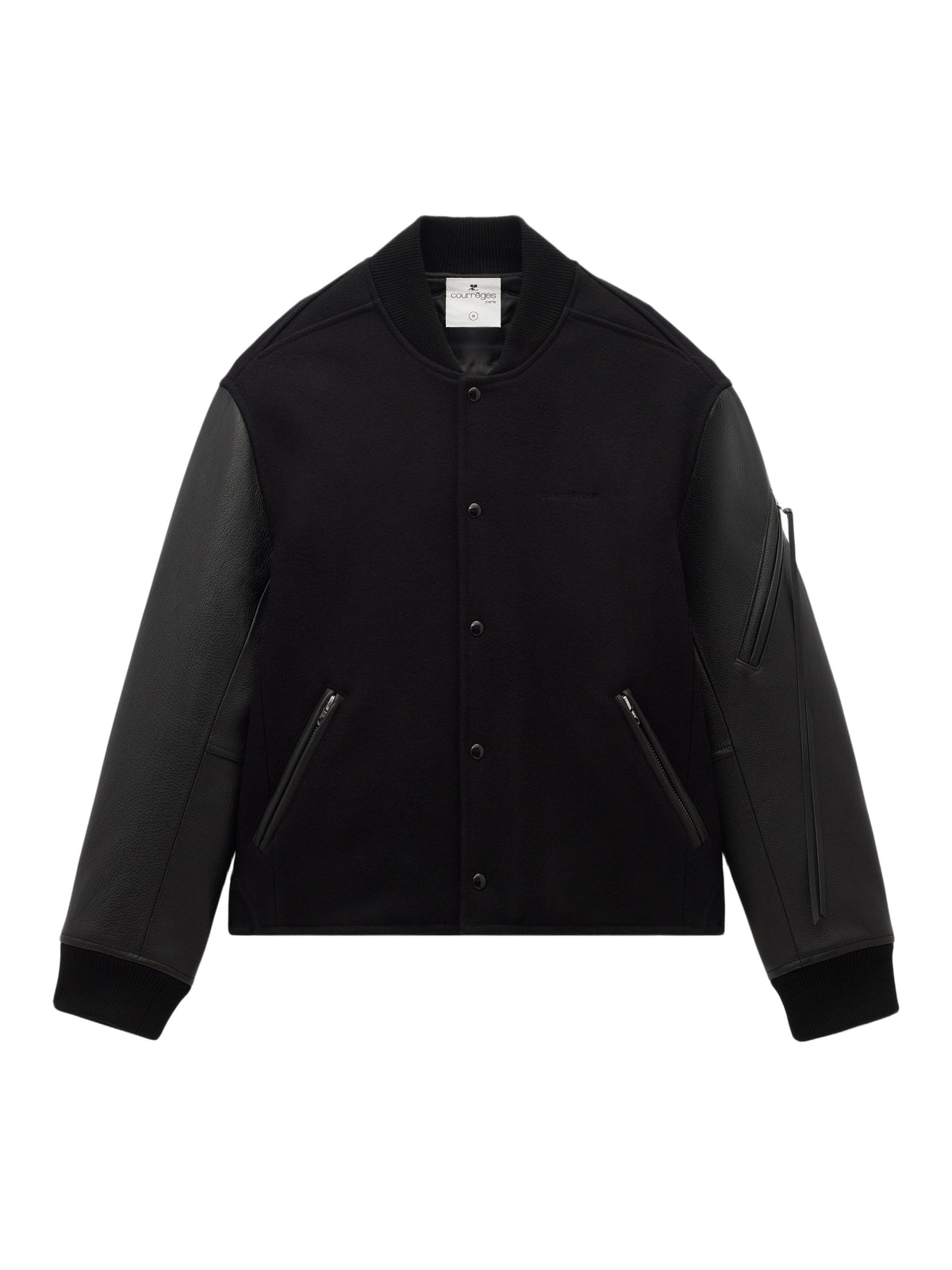 Veste teddy baseball en laine - Black
