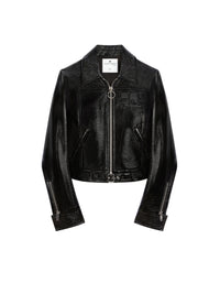 12pcs NEW / VESTE ICONIQUE ZIPPÉE EN VINYLE  - Black