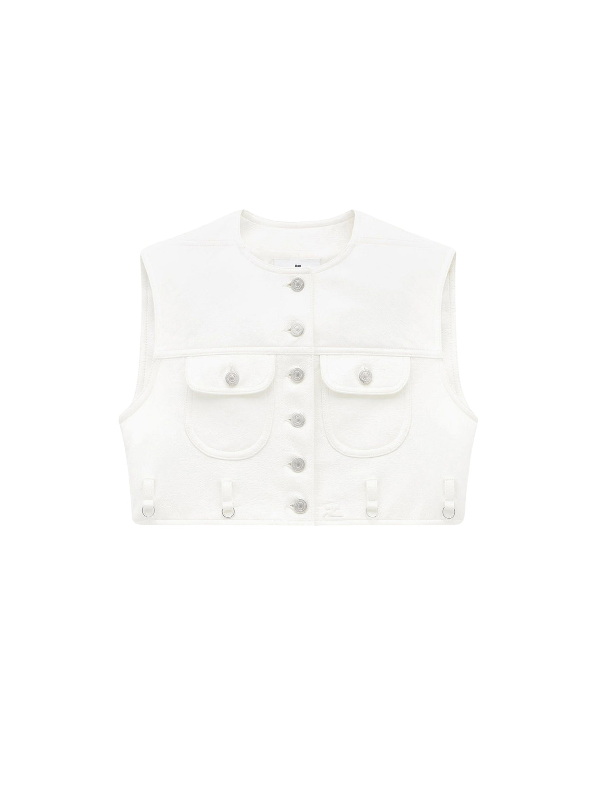 Veste courte sans manches en vinyle - Heritage White