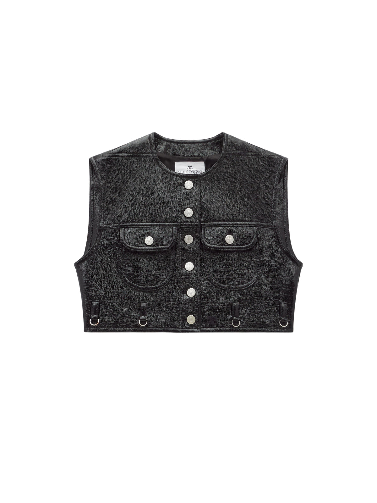 Veste courte sans manches en vinyle - Black