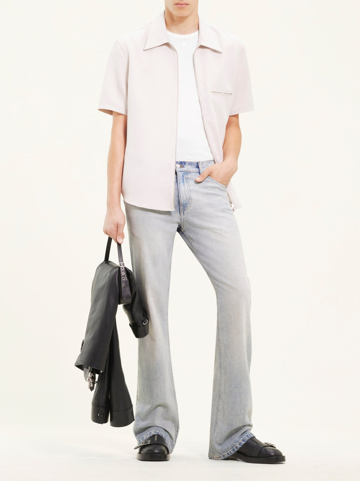 PRIX MARQUE : 110 / CHEMISE ZIPPÉE EN TWILL