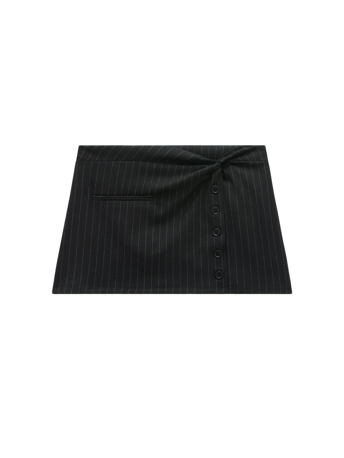 Mini jupe Twist à boutons en laine - Black & White
