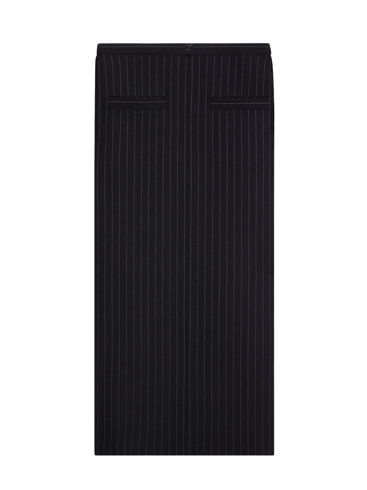 Heritage long wool skirt - Black & White