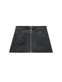 Mini jupe zippée en vinyle - Black