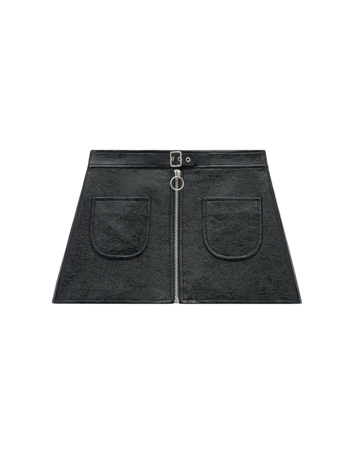 Mini jupe zippée en vinyle - Black
