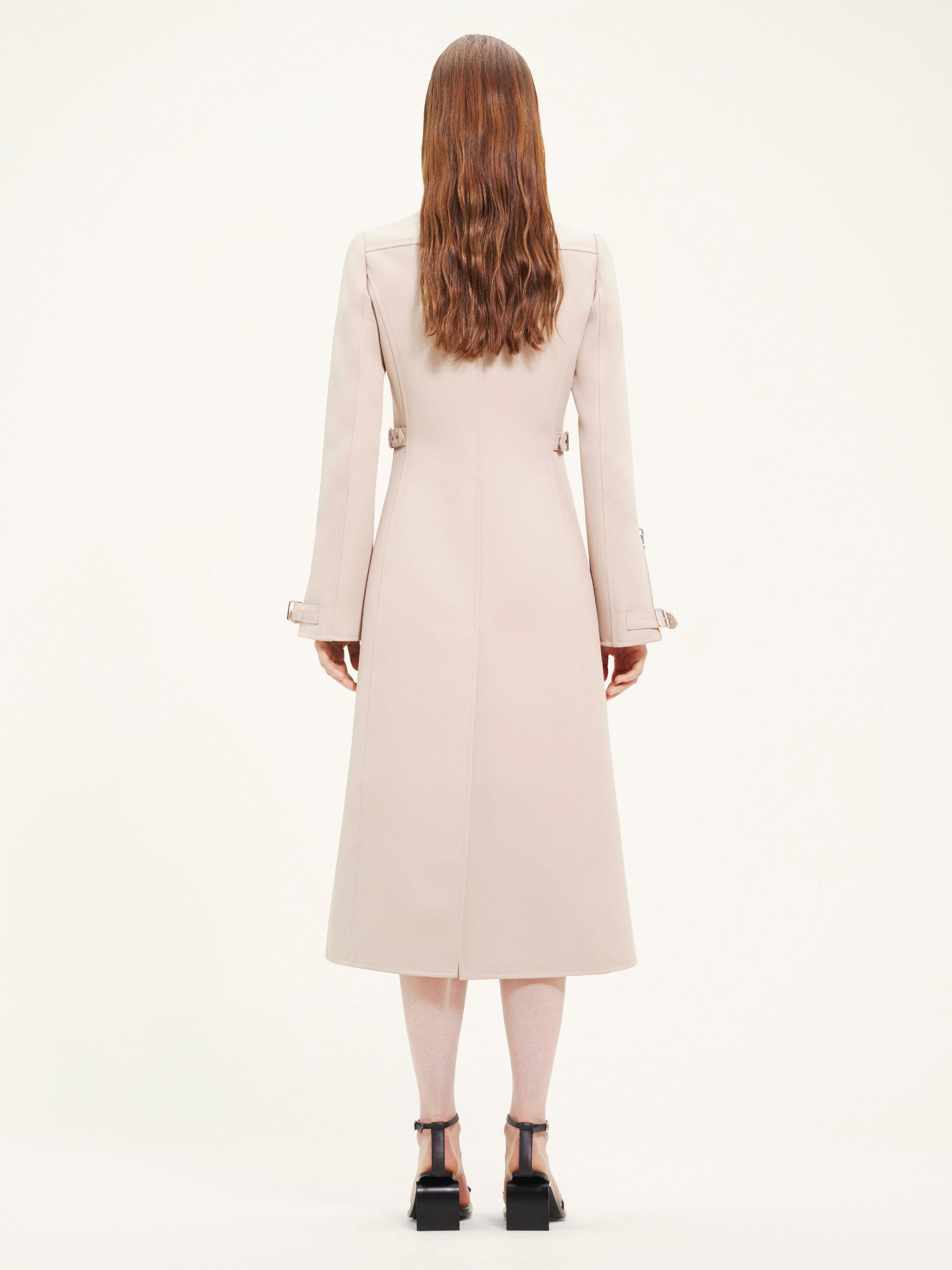 9pcs NEW / MANTEAU LONG À SANGLE  - Sand