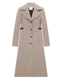 Manteau long à col XXL en laine - Brown & White