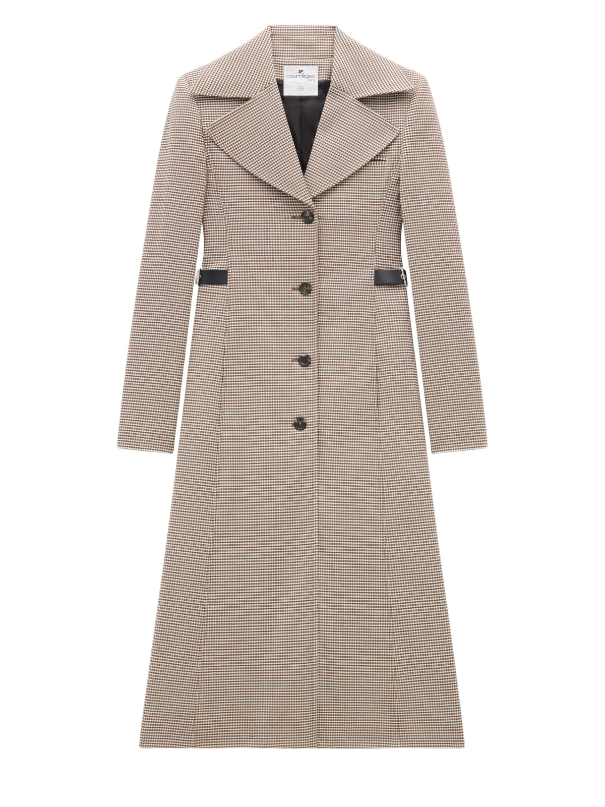 Manteau long à col XXL en laine - Brown & White