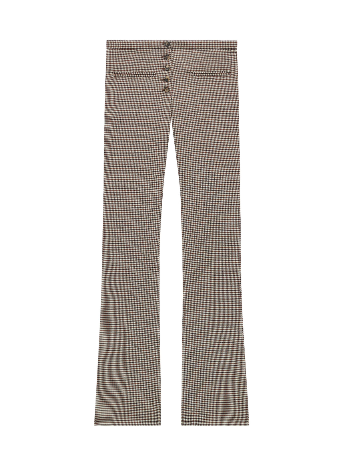 Pantalon tailleur à boutons en laine - Brown & White