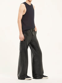 Pantalon baggy Sailor en vinyle - Black