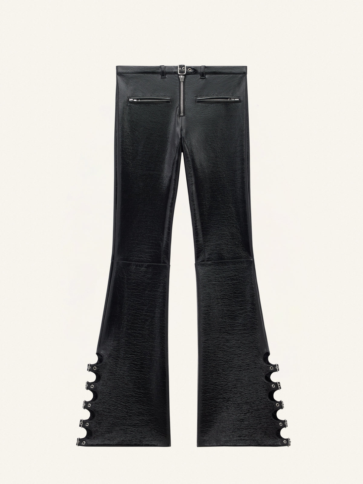 PRIX MARQUE : 150 / PANTALON BOOTCUT MULTI SANGLES EN VINYLE