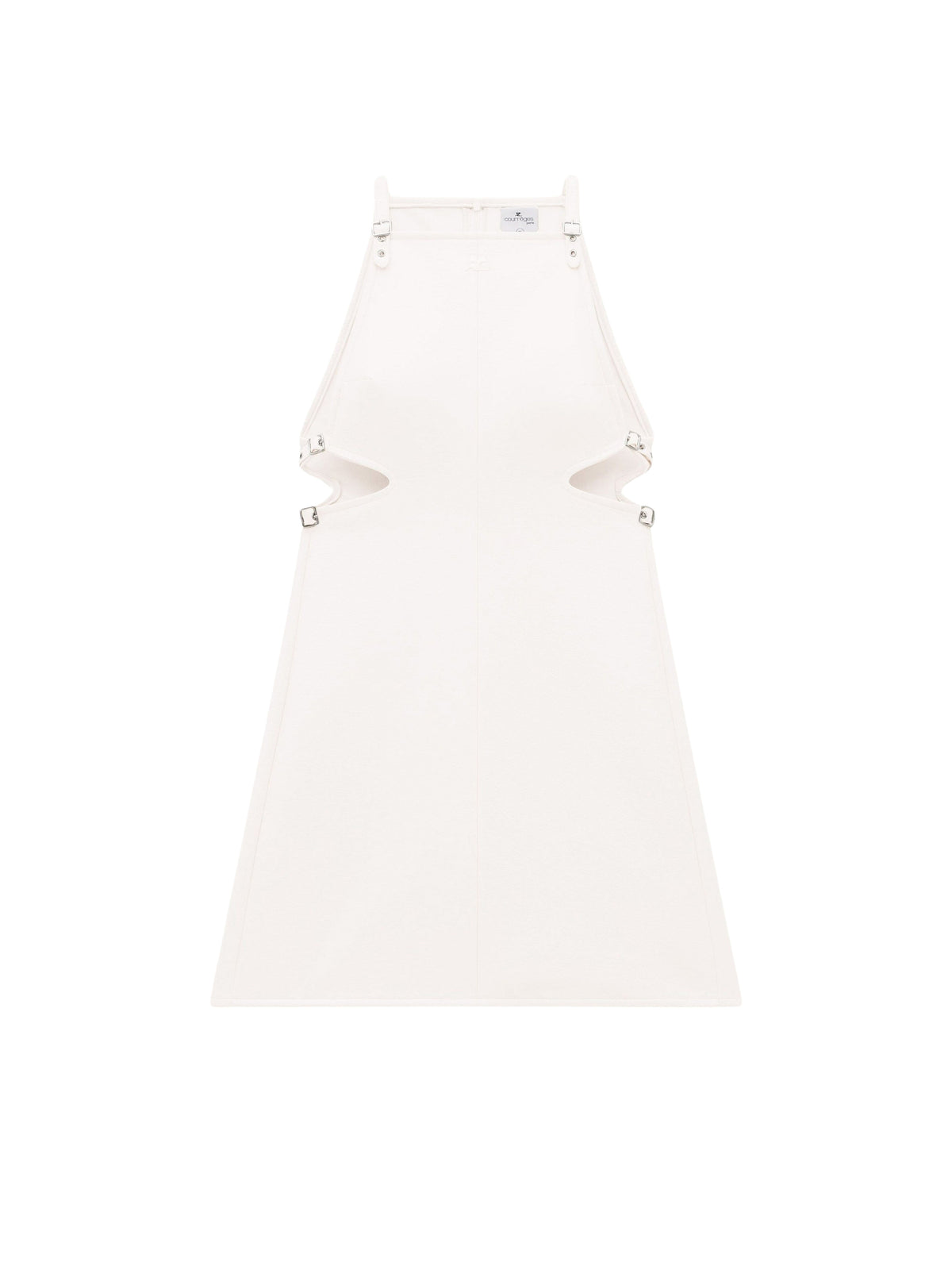 Robe Slash Buckle en vinyle - Blanc Casse
