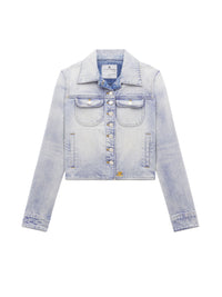 10pcs NEW / BLOUSON TRUCKER MULTIFLEX EN DENIM - Light blue wash
