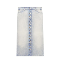27pcs NEW / JUPE MULTIFLEX EN DENIM  - Light blue wash