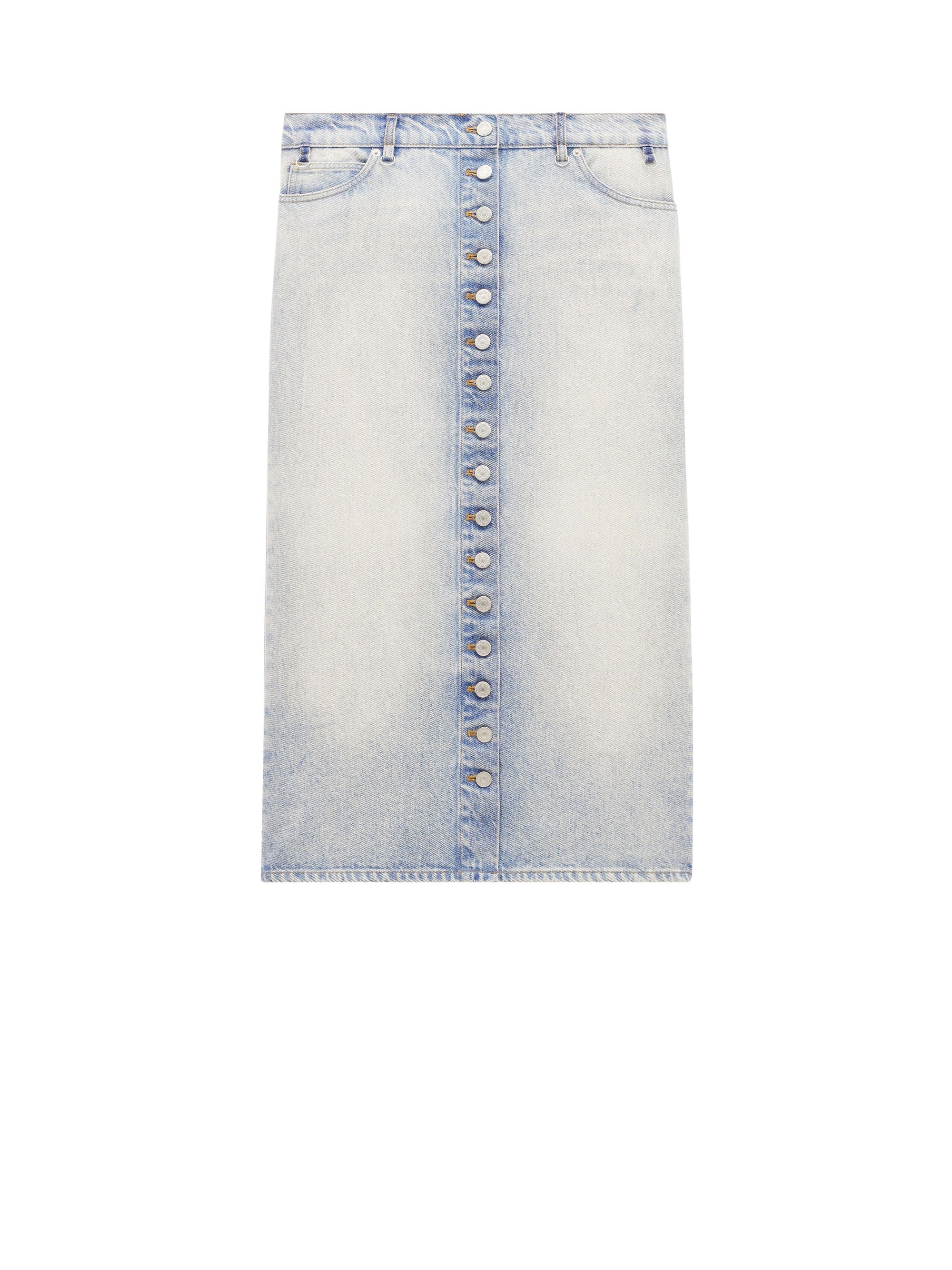 27pcs NEW / JUPE MULTIFLEX EN DENIM  - Light blue wash