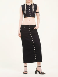 Jupe multiflex en denim - Black