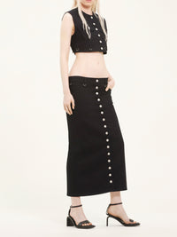 Jupe multiflex en denim - Black