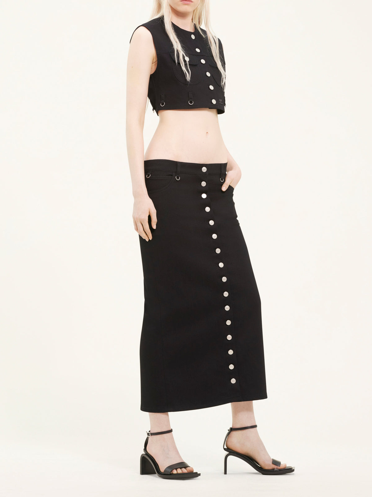 Jupe multiflex en denim - Black