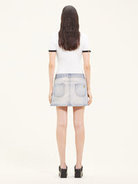 21pcs NEW / MINI JUPE MULTIFLEX EN DENIM  - Light blue wash