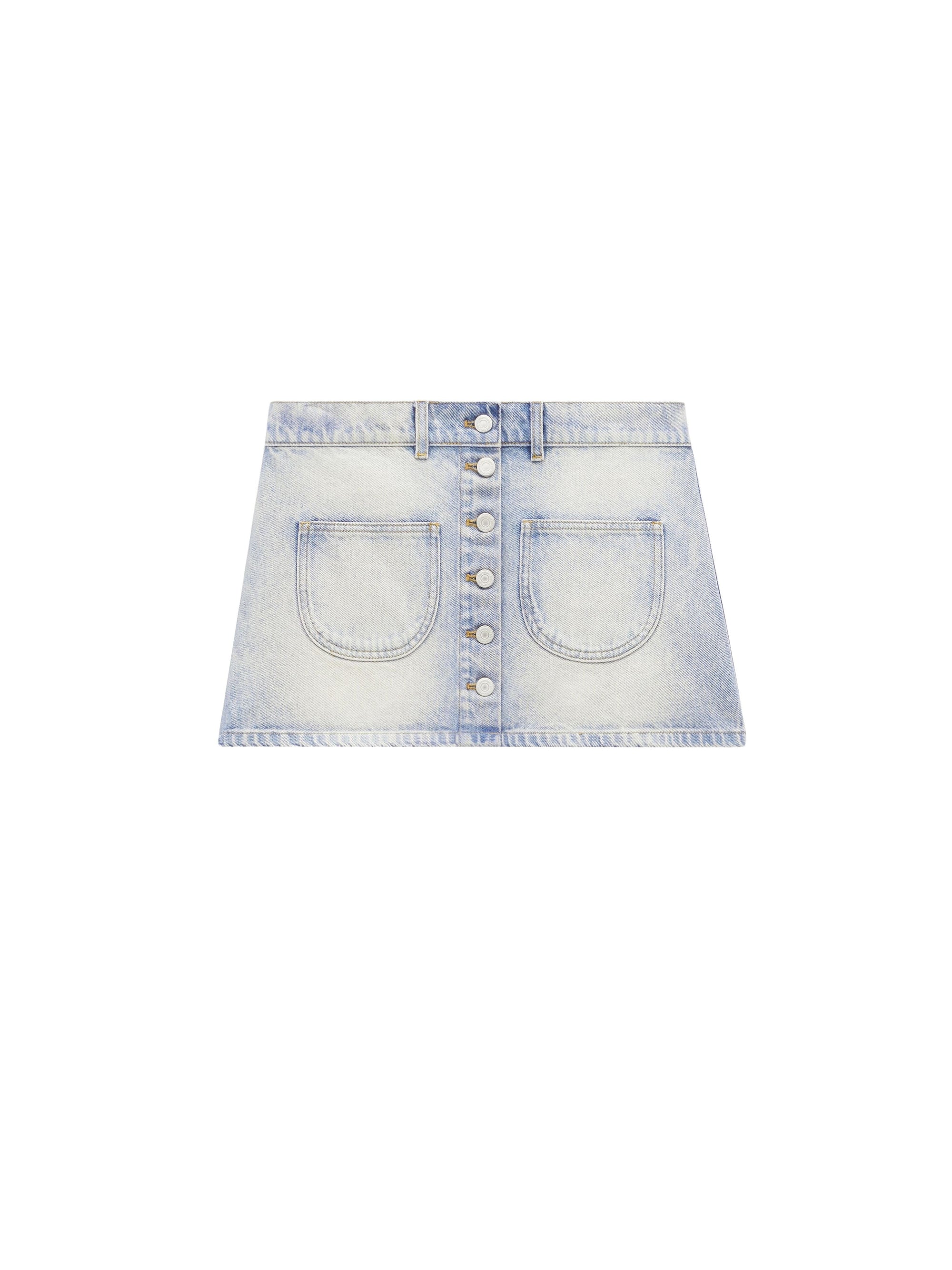 21pcs NEW / MINI JUPE MULTIFLEX EN DENIM  - Light blue wash